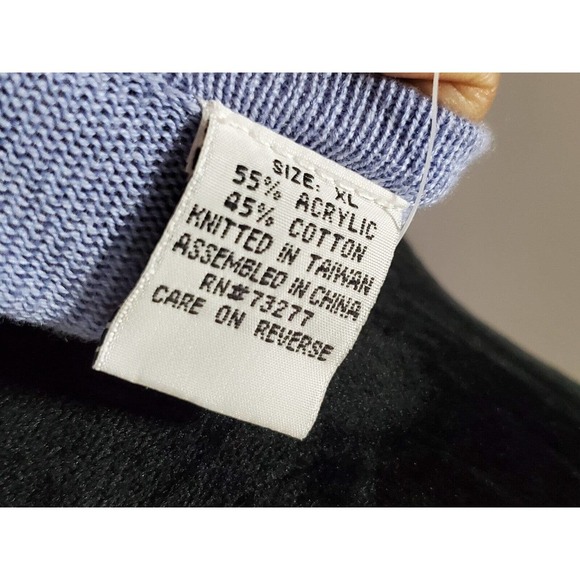 Croft & Barrow Women's Blue Acrylic Round Neck Long Sleeve Pullover Sweater XL - Picture 11 of 12